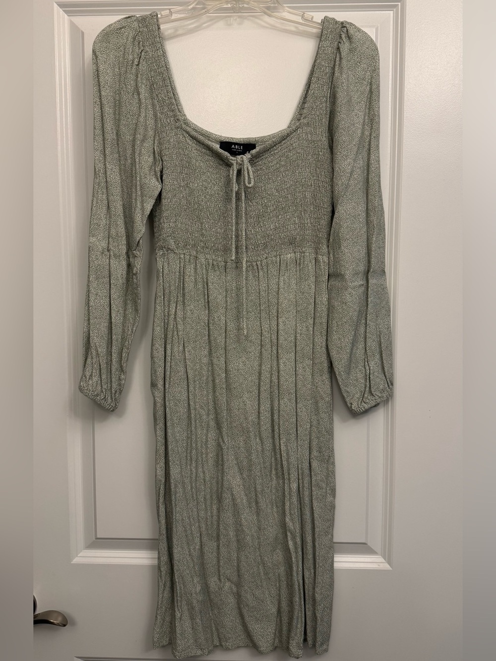 Able Green Smocked Dress